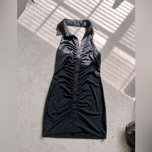 L.A. Hearts Black Ruched Halter Dress